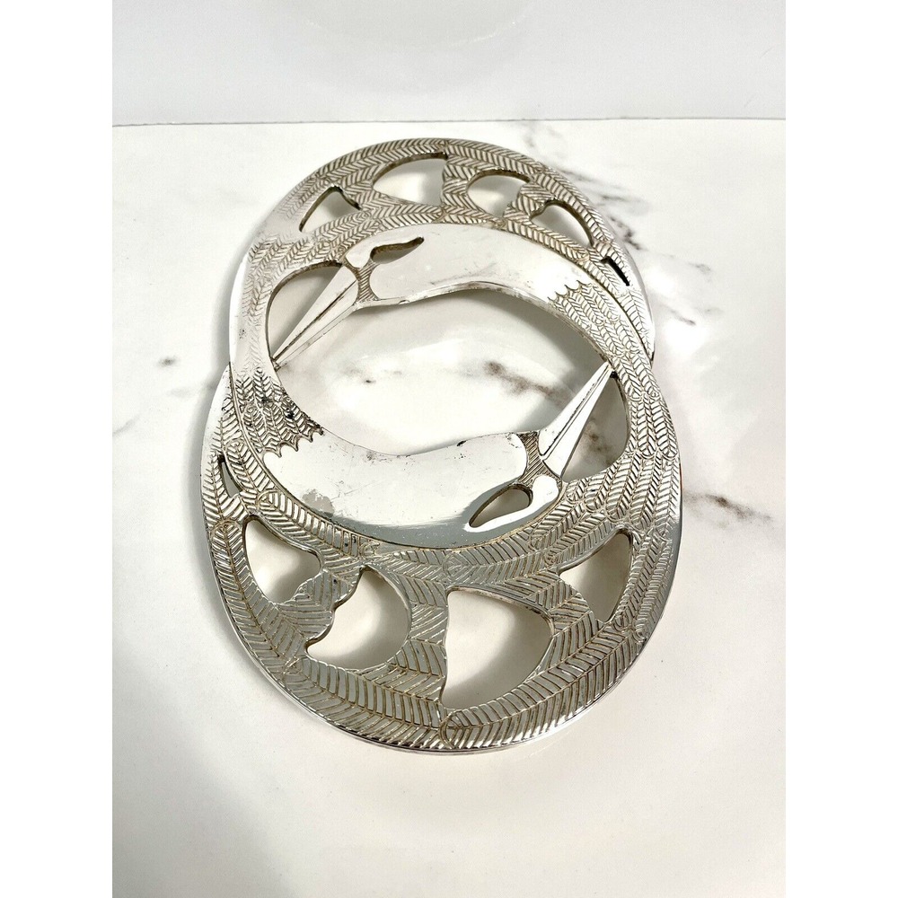 SWAN Trivet Art Deco Style Silver Italy